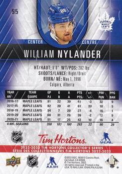 2022-23 Upper Deck Tim Hortons #95 William Nylander Back