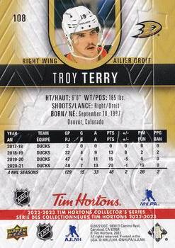 2022-23 Upper Deck Tim Hortons #108 Troy Terry Back