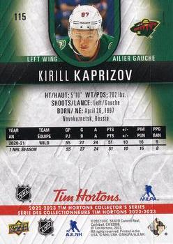 2022-23 Upper Deck Tim Hortons #115 Kirill Kaprizov Back