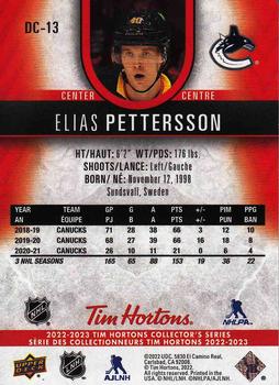 2022-23 Upper Deck Tim Hortons - Red Die Cuts #DC-13 Elias Pettersson Back
