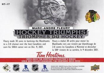 2022-23 Upper Deck Tim Hortons - Hockey Triumphs #HT-17 Marc-André Fleury Back