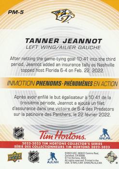 2022-23 Upper Deck Tim Hortons - InMotion Phenoms #PM-5 Tanner Jeannot Back