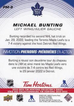 2022-23 Upper Deck Tim Hortons - InMotion Phenoms #PM-9 Michael Bunting Back