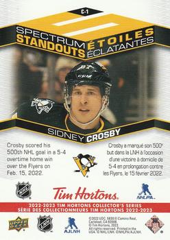 2022-23 Upper Deck Tim Hortons - Spectrum Standouts #C-1 Sidney Crosby Back