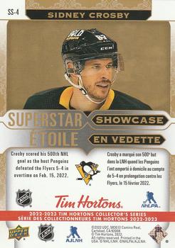 2022-23 Upper Deck Tim Hortons - Superstar Showcase #SS-4 Sidney Crosby Back