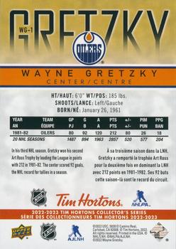 2022-23 Upper Deck Tim Hortons - Wayne Gretzky Tribute #WG-1 Wayne Gretzky Back