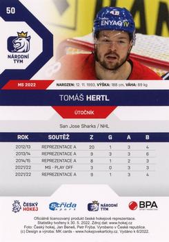 2021-22 Moje karticky Czech Ice Hockey Team #50 Tomas Hertl Back