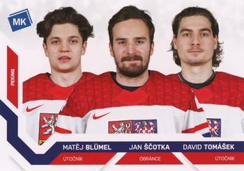 2021-22 Moje karticky Czech Ice Hockey Team #100 Matej Blumel / Jan Scotka / David Tomasek Front