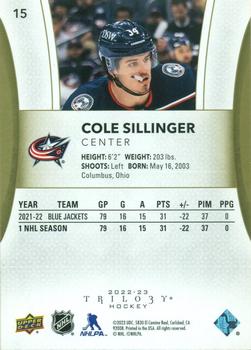 2022-23 Upper Deck Trilogy #15 Cole Sillinger Back