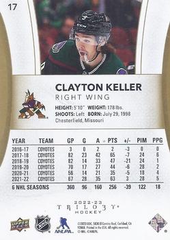 2022-23 Upper Deck Trilogy #17 Clayton Keller Back