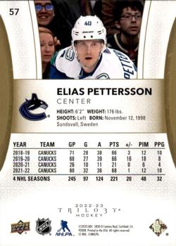 2022-23 Upper Deck Trilogy #57 Elias Pettersson Back