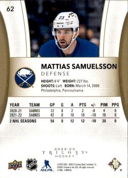 2022-23 Upper Deck Trilogy #62 Mattias Samuelsson Back