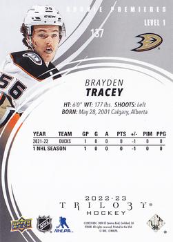 2022-23 Upper Deck Trilogy #137 Brayden Tracey Back