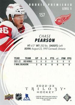2022-23 Upper Deck Trilogy #157 Chase Pearson Back