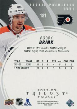 2022-23 Upper Deck Trilogy #181 Bobby Brink Back