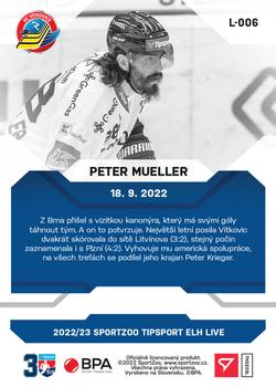 2022-23 SportZoo Live Tipsport ELH #L-006 Peter Mueller Back