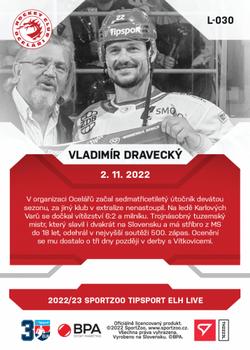 2022-23 SportZoo Live Tipsport ELH #L-030 Vladimir Dravecky Back