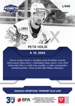 2022-23 SportZoo Live Tipsport ELH #L-046 Petr Holik Back