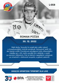2022-23 SportZoo Live Tipsport ELH #L-059 Roman Pucek Back