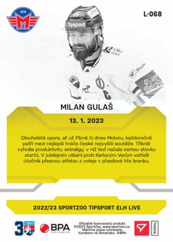 2022-23 SportZoo Live Tipsport ELH #L-068 Milan Gulas Back