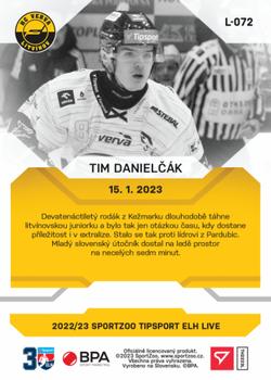 2022-23 SportZoo Live Tipsport ELH #L-072 Tim Danielcak Back