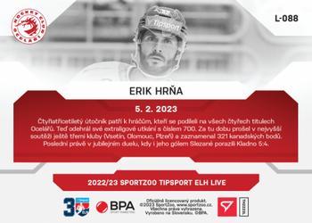2022-23 SportZoo Live Tipsport ELH #L-088 Erik Hrna Back