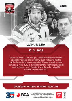 2022-23 SportZoo Live Tipsport ELH #L-091 Jakub Lev Back