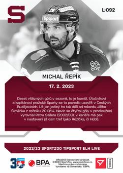 2022-23 SportZoo Live Tipsport ELH #L-092 Michal Repik Back
