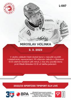 2022-23 SportZoo Live Tipsport ELH #L-097 Miroslav Holinka Back