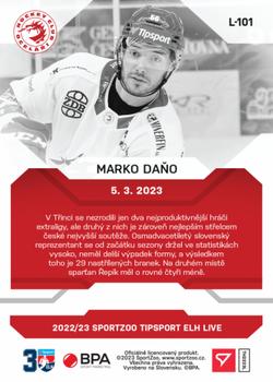 2022-23 SportZoo Live Tipsport ELH #L-101 Marko Daňo Back