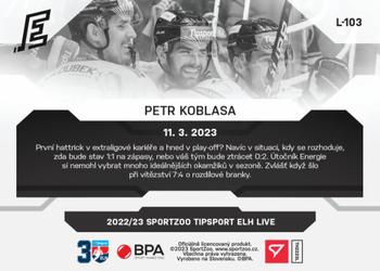 2022-23 SportZoo Live Tipsport ELH #L-103 Petr Koblasa Back
