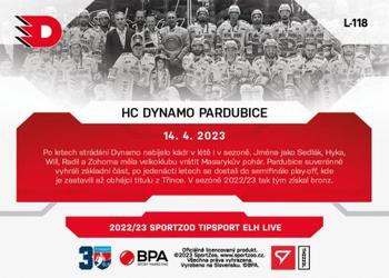 2022-23 SportZoo Live Tipsport ELH #L-118 HC Dynamo Pardubice Back