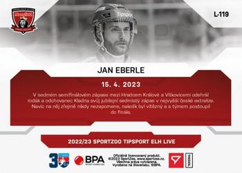 2022-23 SportZoo Live Tipsport ELH #L-119 Jan Eberle Back