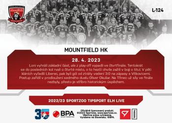 2022-23 SportZoo Live Tipsport ELH #L-124 Mountfield HK Back