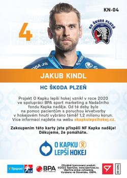 2021-22 SportZoo Tipsport ELH Kapka Nadeje #KN-04 Jakub Kindl Back