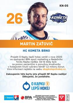 2021-22 SportZoo Tipsport ELH Kapka Nadeje #KN-05 Martin Zatovic Back