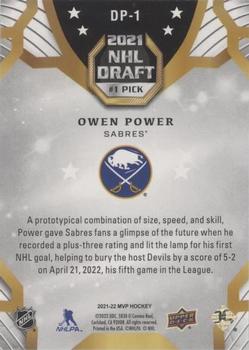 2021-22 Upper Deck MVP - 2021 NHL Draft #1 Pick Exchange #DP-1 Owen Power Back
