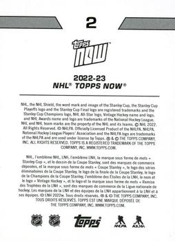 2022-23 Topps Now NHL Stickers #2 Nino Niederreiter Back