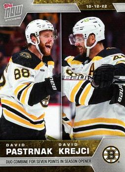 2022-23 Topps Now NHL Stickers #4 David Pastrnak / David Krejci Front