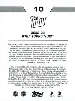 2022-23 Topps Now NHL Stickers #10 Brent Burns Back