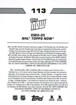 2022-23 Topps Now NHL Stickers #113 Mats Zuccarello Back