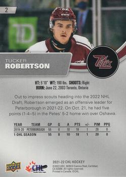 2021-22 Upper Deck CHL #2 Tucker Robertson Back