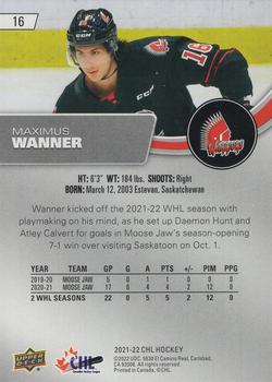2021-22 Upper Deck CHL #16 Maximus Wanner Back