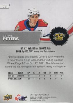 2021-22 Upper Deck CHL #65 Ethan Peters Back