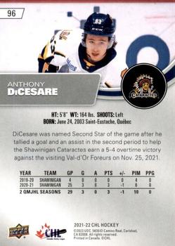 2021-22 Upper Deck CHL #96 Anthony DiCesare Back