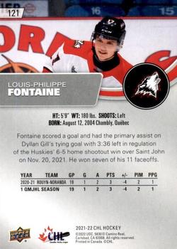 2021-22 Upper Deck CHL #121 Louis-Philippe Fontaine Back