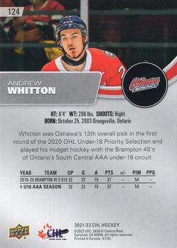 2021-22 Upper Deck CHL #124 Andrew Whitton Back