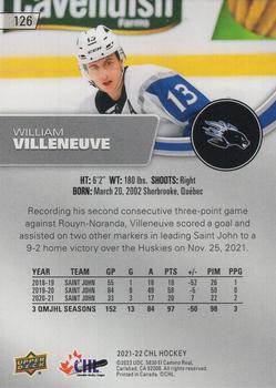 2021-22 Upper Deck CHL #126 William Villeneuve Back