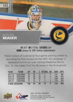 2021-22 Upper Deck CHL #143 Nolan Maier Back