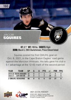 2021-22 Upper Deck CHL #160 Jacob Squires Back